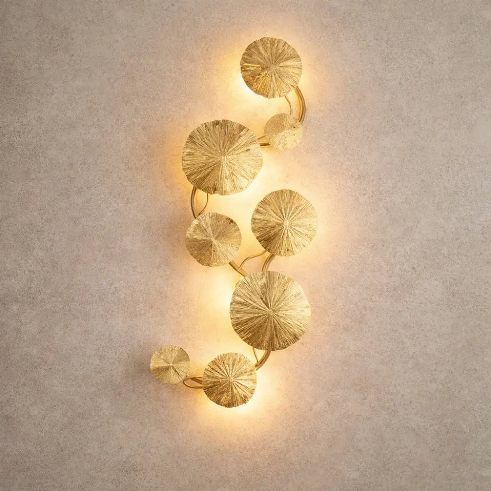 Applique Murale Moderne - Feuilles Lotus Dorées | Lotuséa - | Delvanie