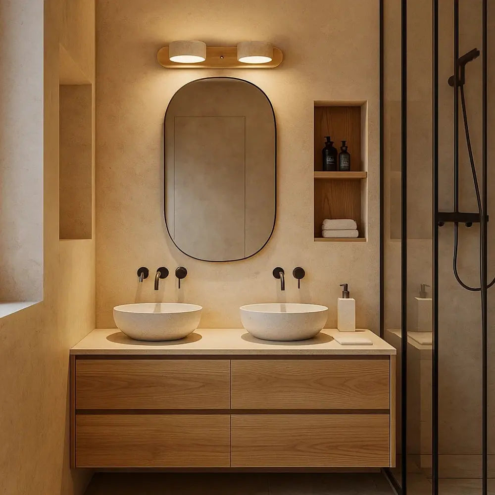 Applique Murale Travertin <br> Équilibre subtil | Solveta | Delvanie