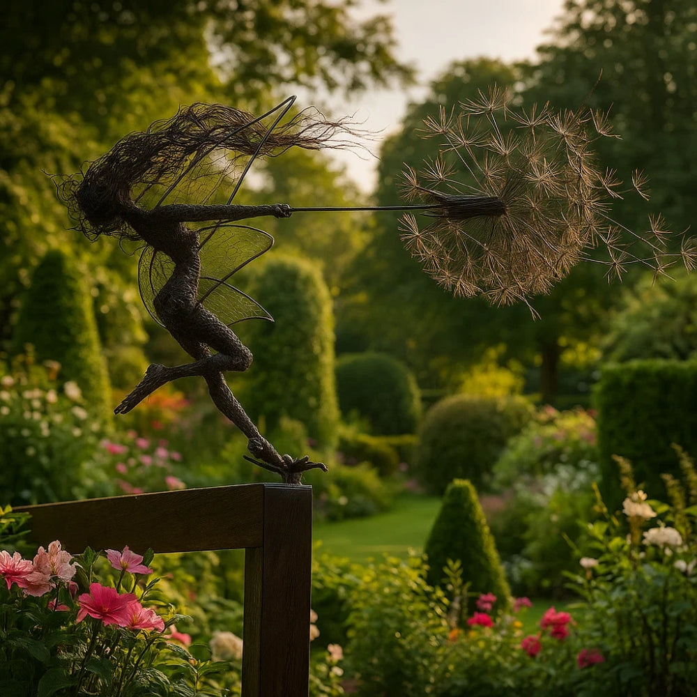 Garden Sculpture Metal Whimsical Outdoor Decor
