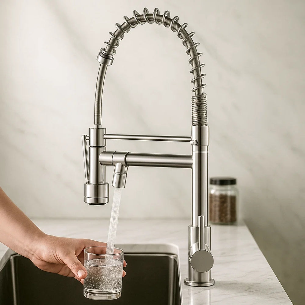 Kitchen Faucet with Dual Water Outlets