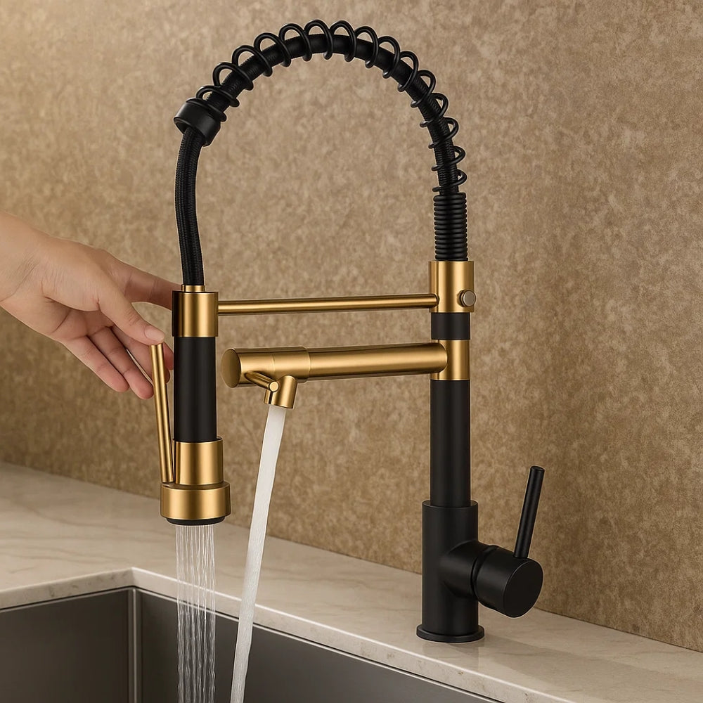 Kitchen Faucet with Dual Water Outlets