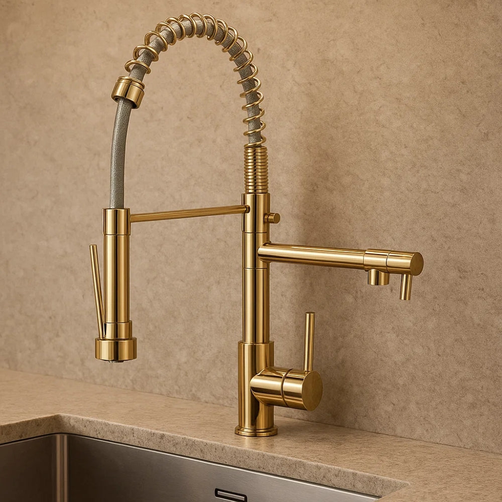 Kitchen Faucet with Dual Water Outlets