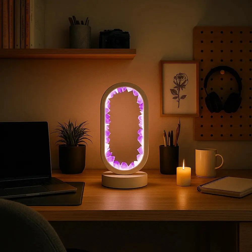 Lampe Cristal <br> Sérénité Améthyste | Auralight | Delvanie