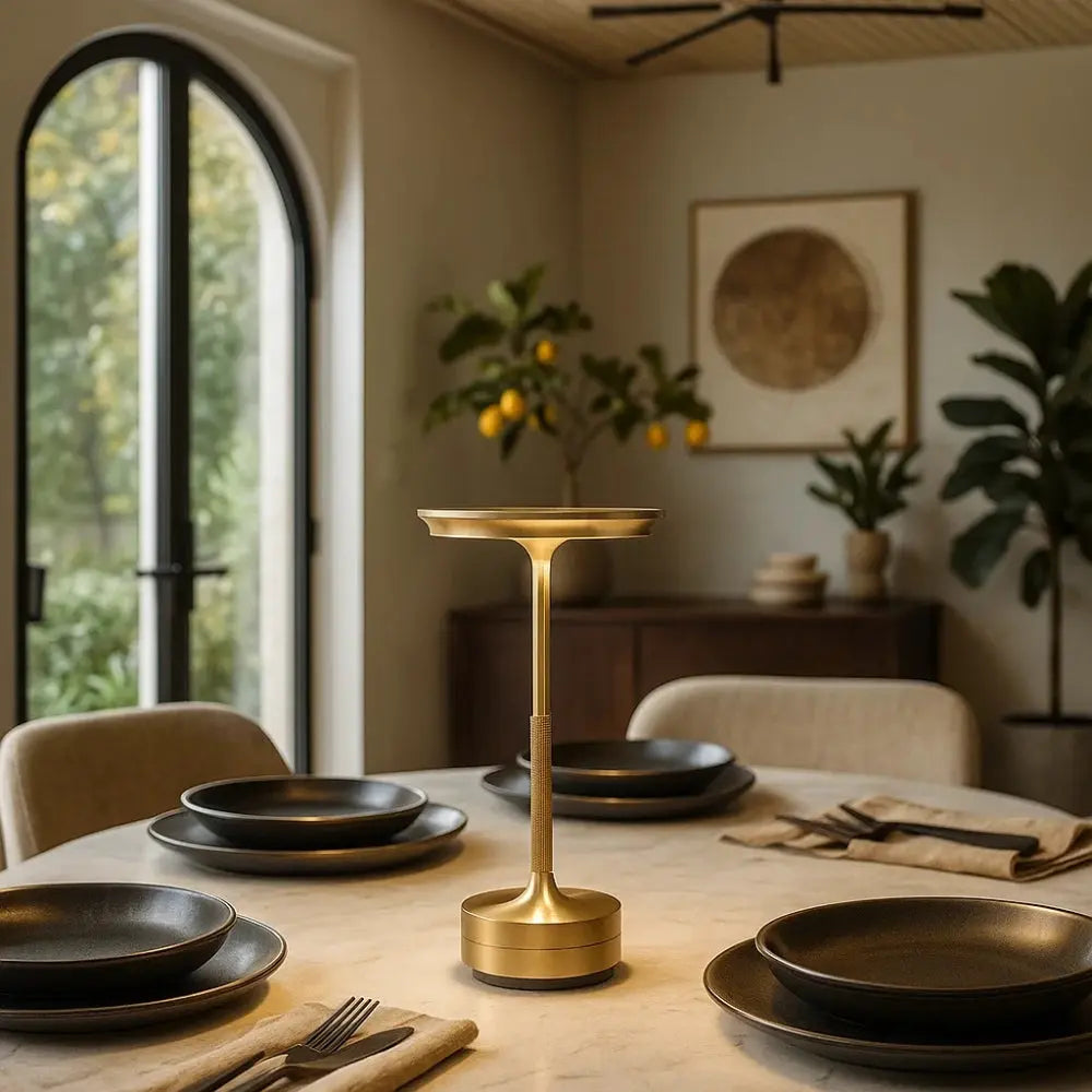 Lampe de Table Sans Fil <br> Design Raffiné | GoldFlow | Delvanie