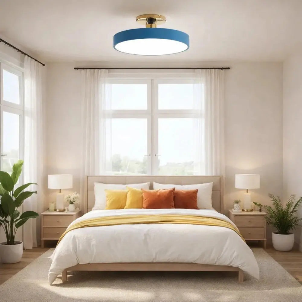 Plafonnier Led Rond - Halo Doré Minimaliste | Auryel - | Delvanie