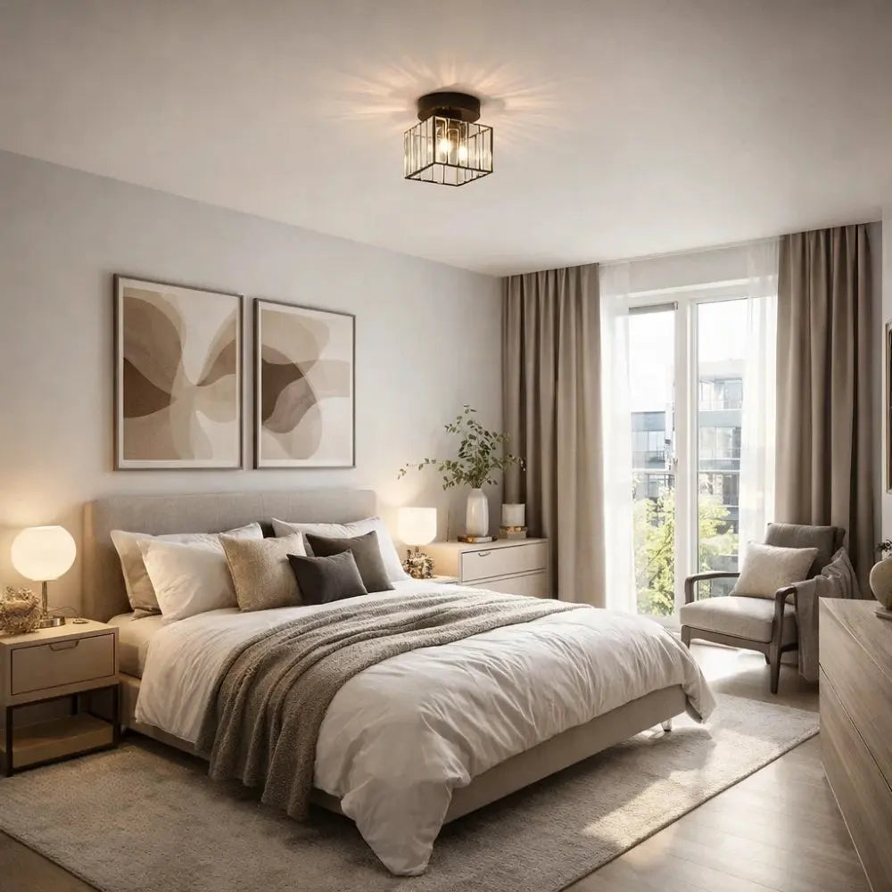 Plafonnier en Verre - Éclat Cristal Noir | Lyressa - | Delvanie