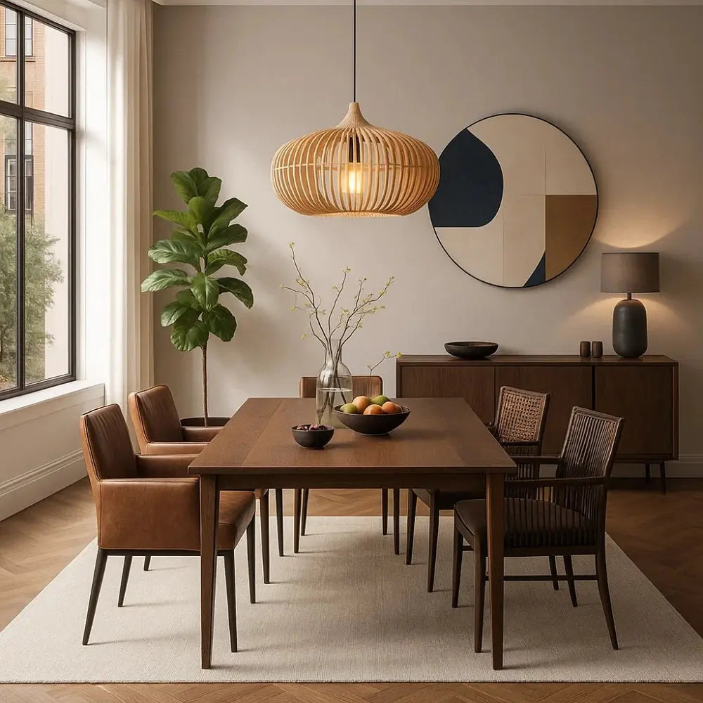 Suspension Luminaire Bois <br> Charme Zen | Japandi | Delvanie