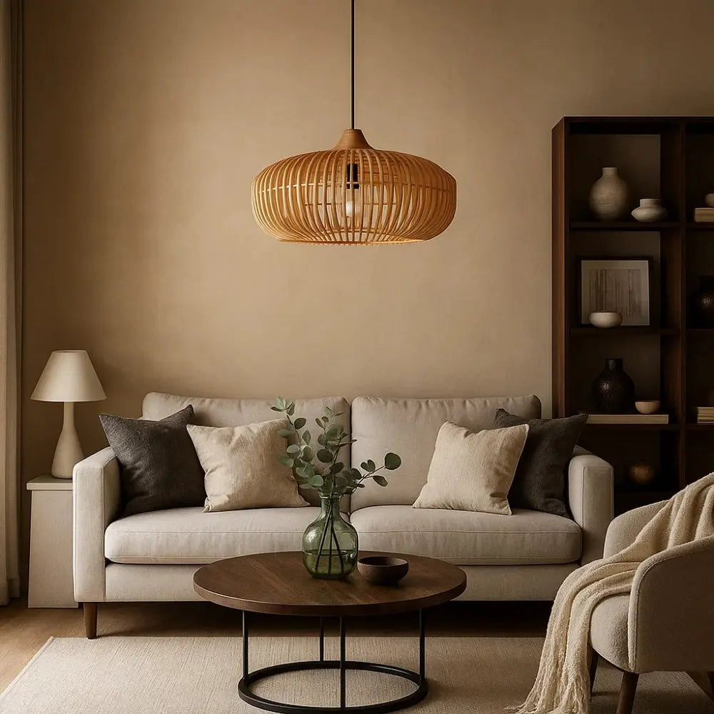 Suspension Luminaire Bois <br> Charme Zen | Japandi | Delvanie