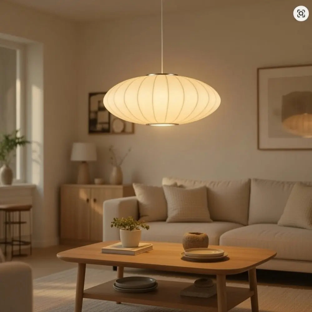 Suspension Luminaire Design - Voile De Soie Japandi | Solyori - | Delvanie