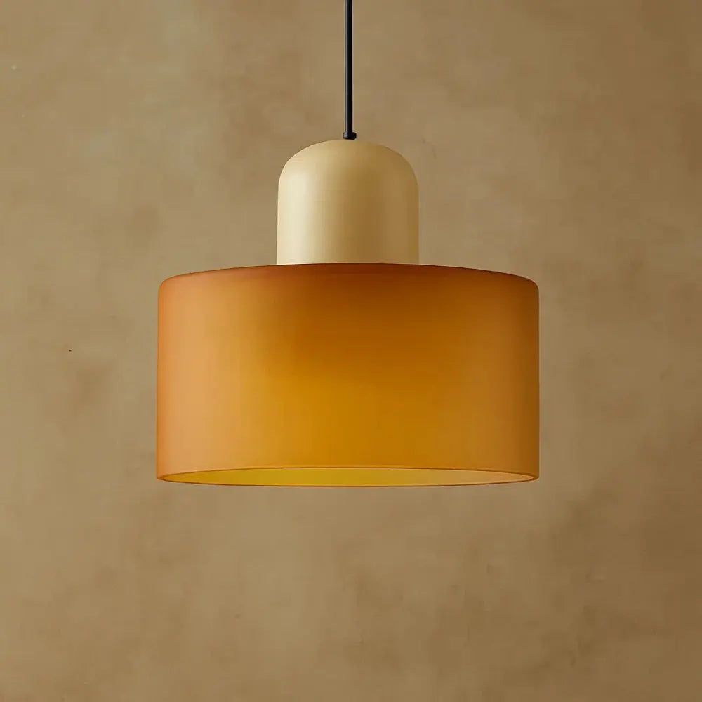 Suspension Luminaire en Verre <br> Design Élégant | GlassAura - Orange / Beige |   Delvanie