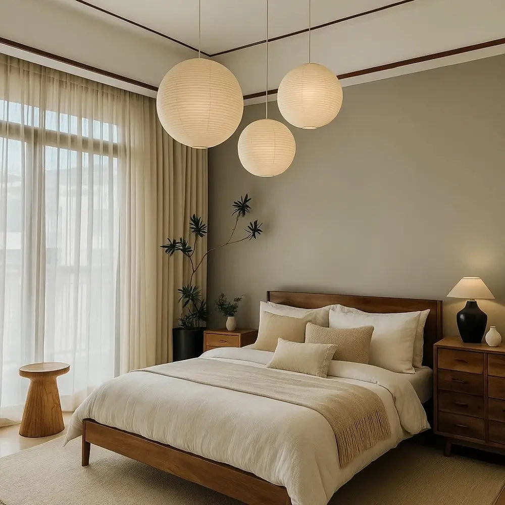 Suspension Luminaire Boule <br> Design Japandi | Kairo | Delvanie