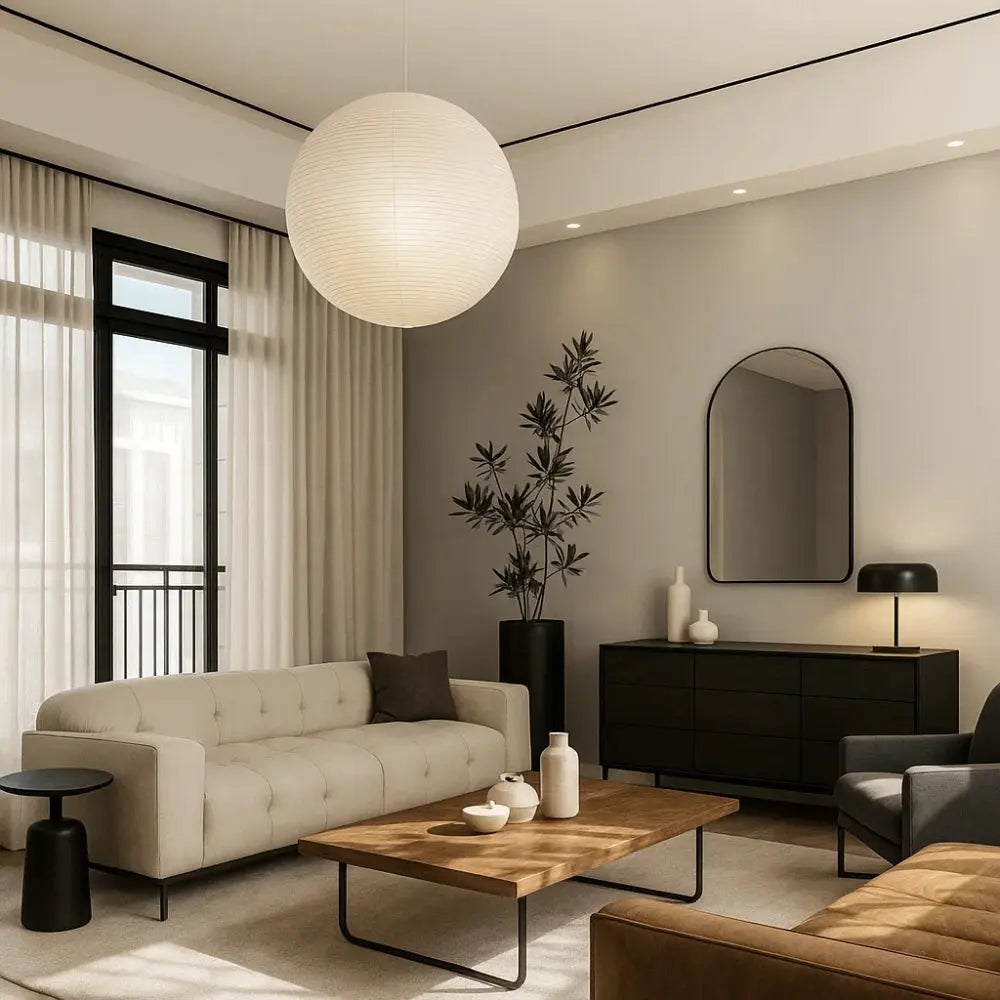 Suspension Luminaire Boule <br> Design Japandi | Kairo | Delvanie