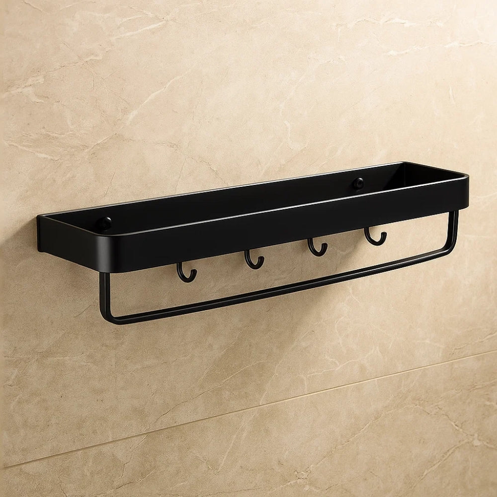 Wall Shelf Black Aluminum Organizer