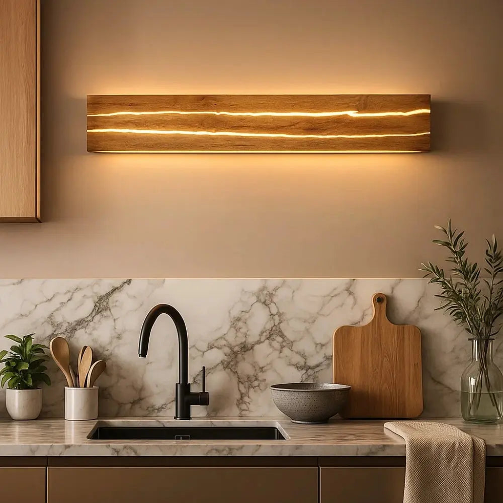 Applique Murale en Bois <br> Lumière Naturelle | Woodura | Delvanie