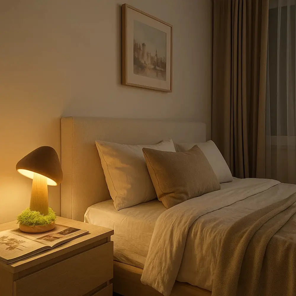 Lampe Champignon Bois <br> Éclat Organique | Fungor | Delvanie