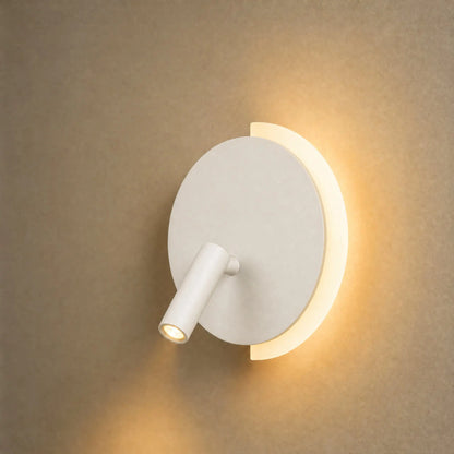 Applique murale double éclairage Falvetta blanche allumée, packshot | Delvanie
