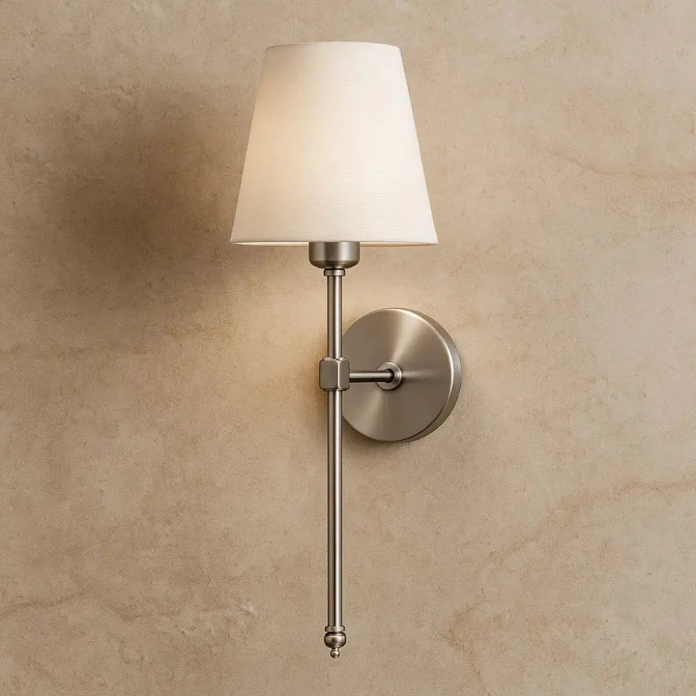 Applique Murale Metal - Flambeau Métallique Raffiné | Princélya - Argent |   Delvanie