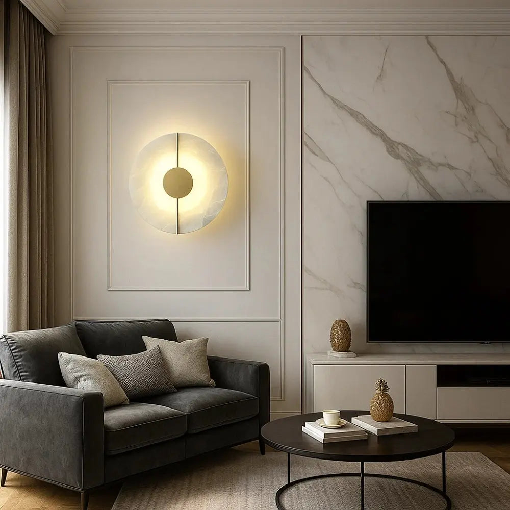 Applique Murale Marbre - Éclat Albâtre Luxueux | Marbélia -  |   Delvanie