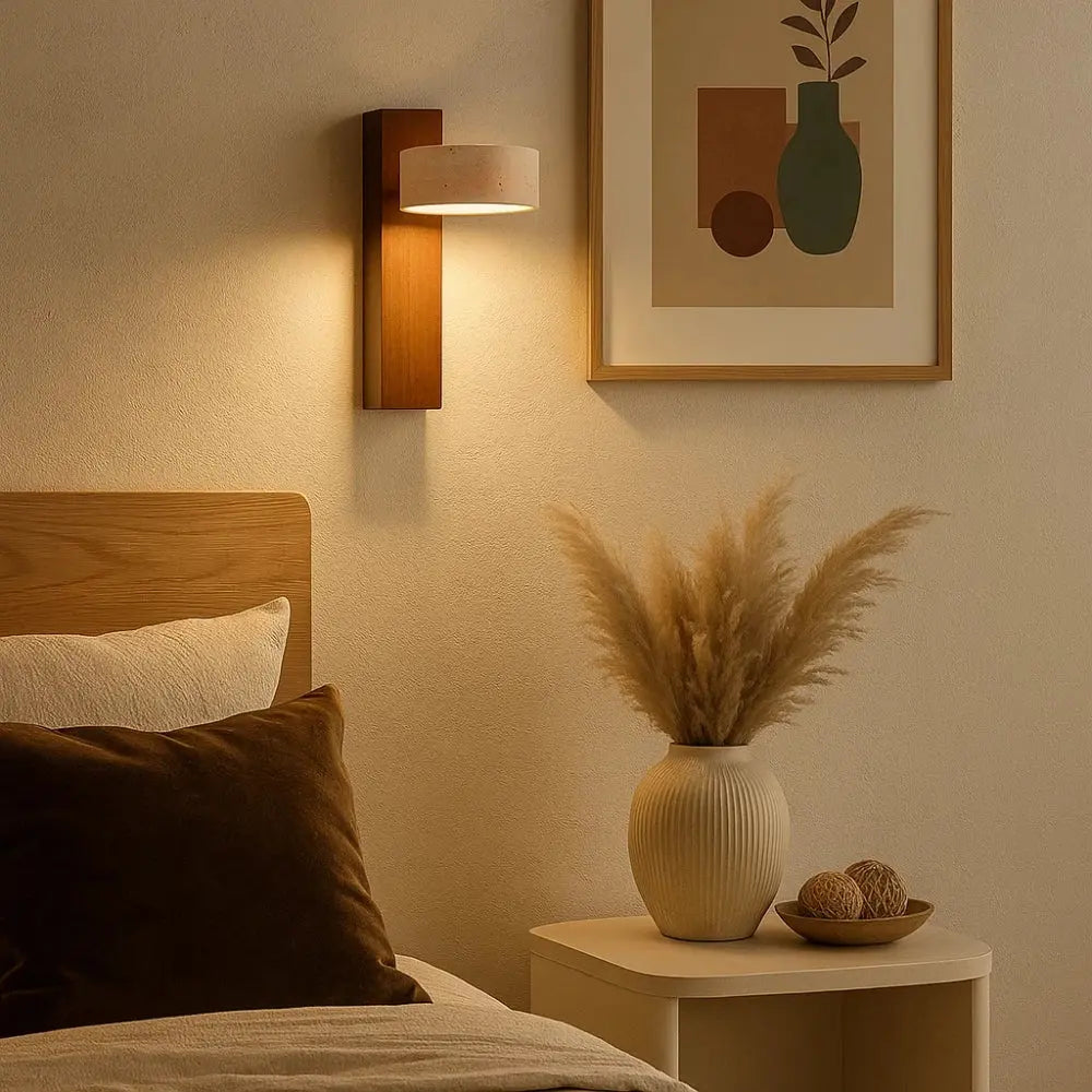 Applique Interieur Murale - Lueur Travertin Naturelle | Travelya -  |   Delvanie