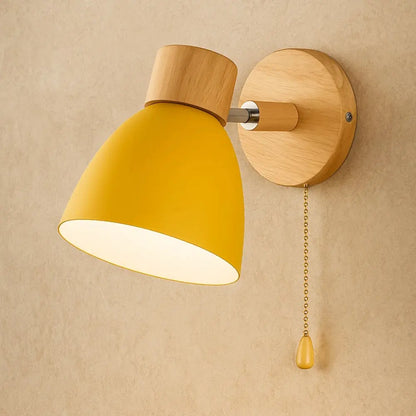 Applique Murale Nordique - Bois Épuré | Norya - Jaune / Avec Interrupteur |   Delvanie