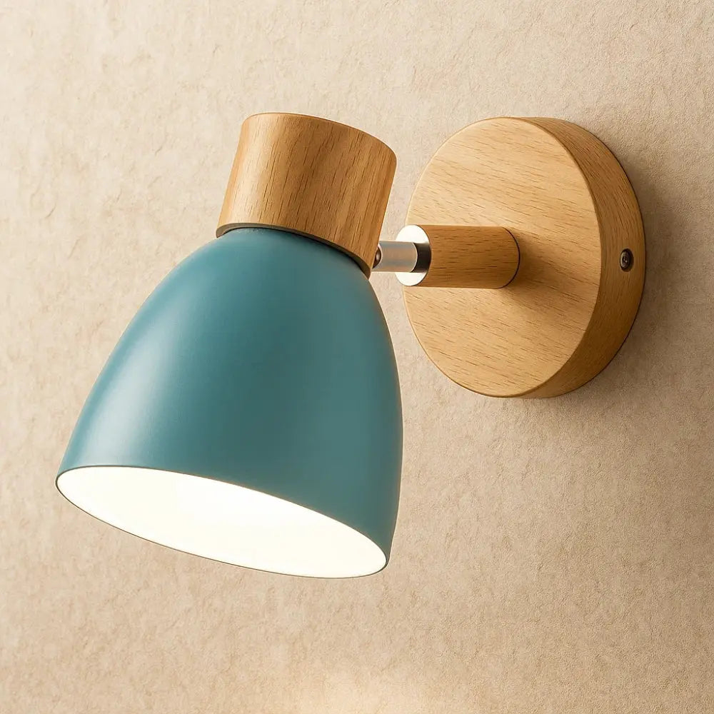 Applique Murale Nordique - Bois Épuré | Norya - Bleu / Sans Interrupteur |   Delvanie