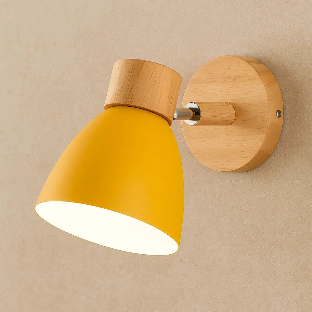Applique Murale Nordique - Bois Épuré | Norya - Jaune / Sans Interrupteur |   Delvanie