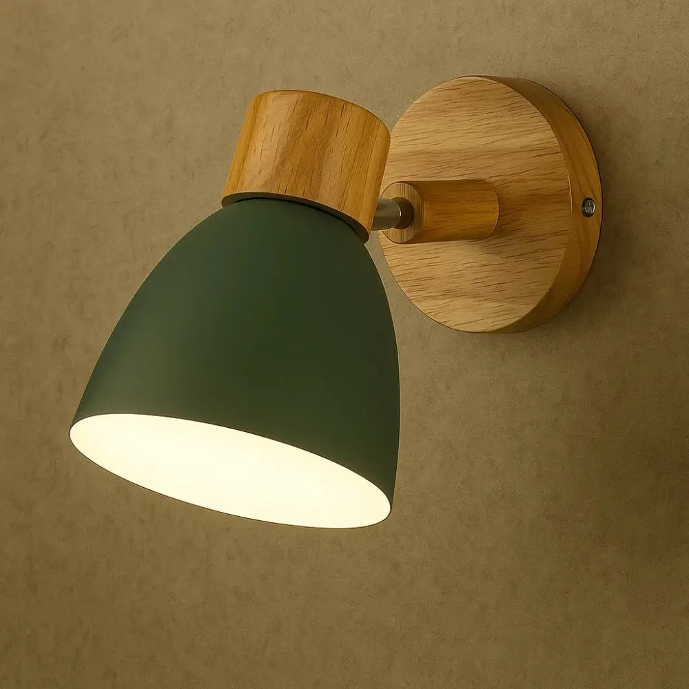 Applique Murale Nordique - Bois Épuré | Norya - Vert / Sans Interrupteur |   Delvanie