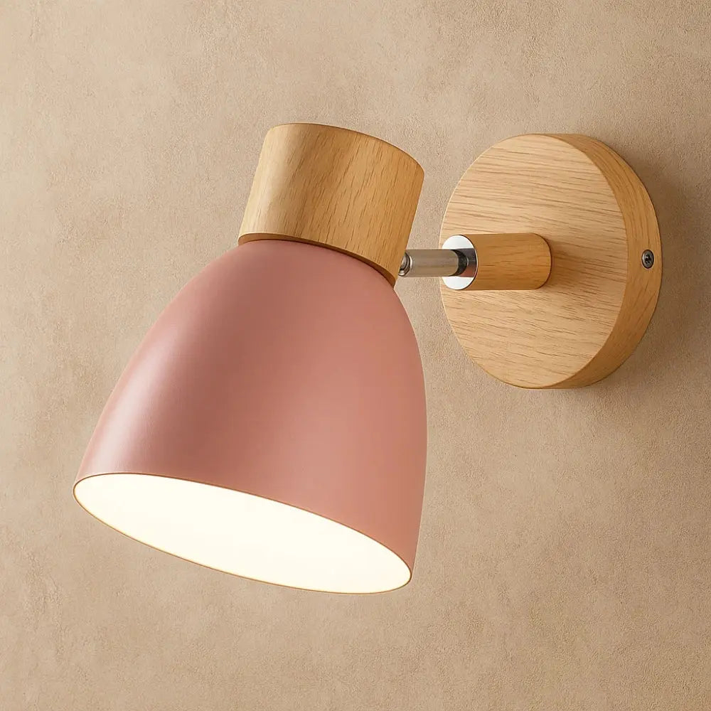 Applique Murale Nordique - Bois Épuré | Norya - Rose / Sans Interrupteur |   Delvanie