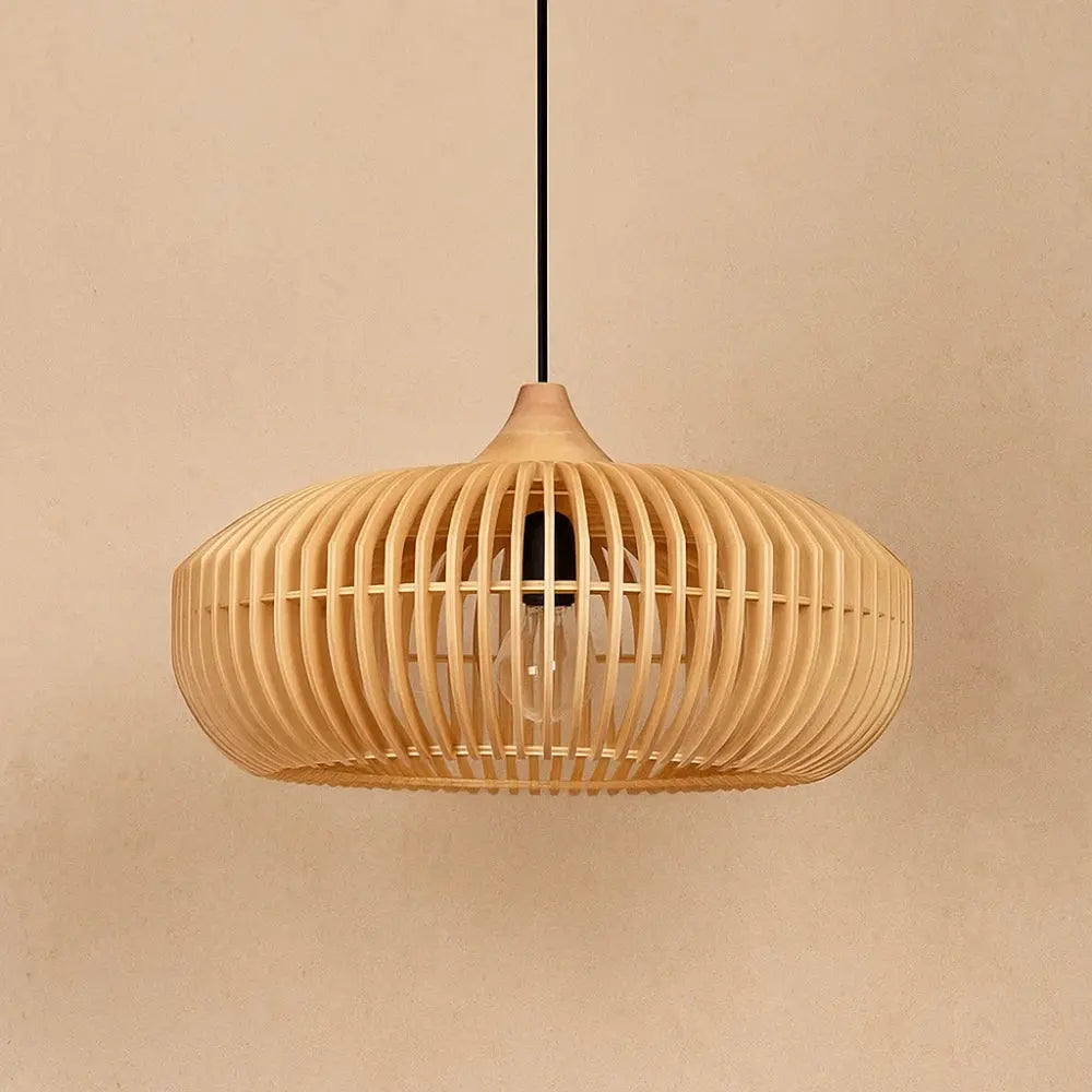 Suspension Luminaire Bois <br> Charme Zen | Japandi | Delvanie