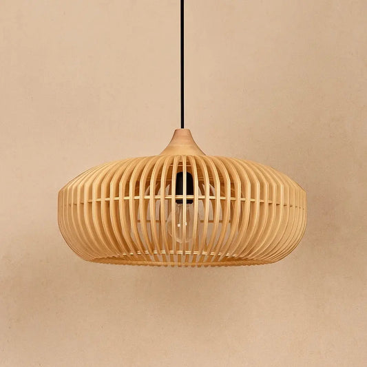 Suspension Luminaire Bois <br> Charme Zen | Japandi | Delvanie