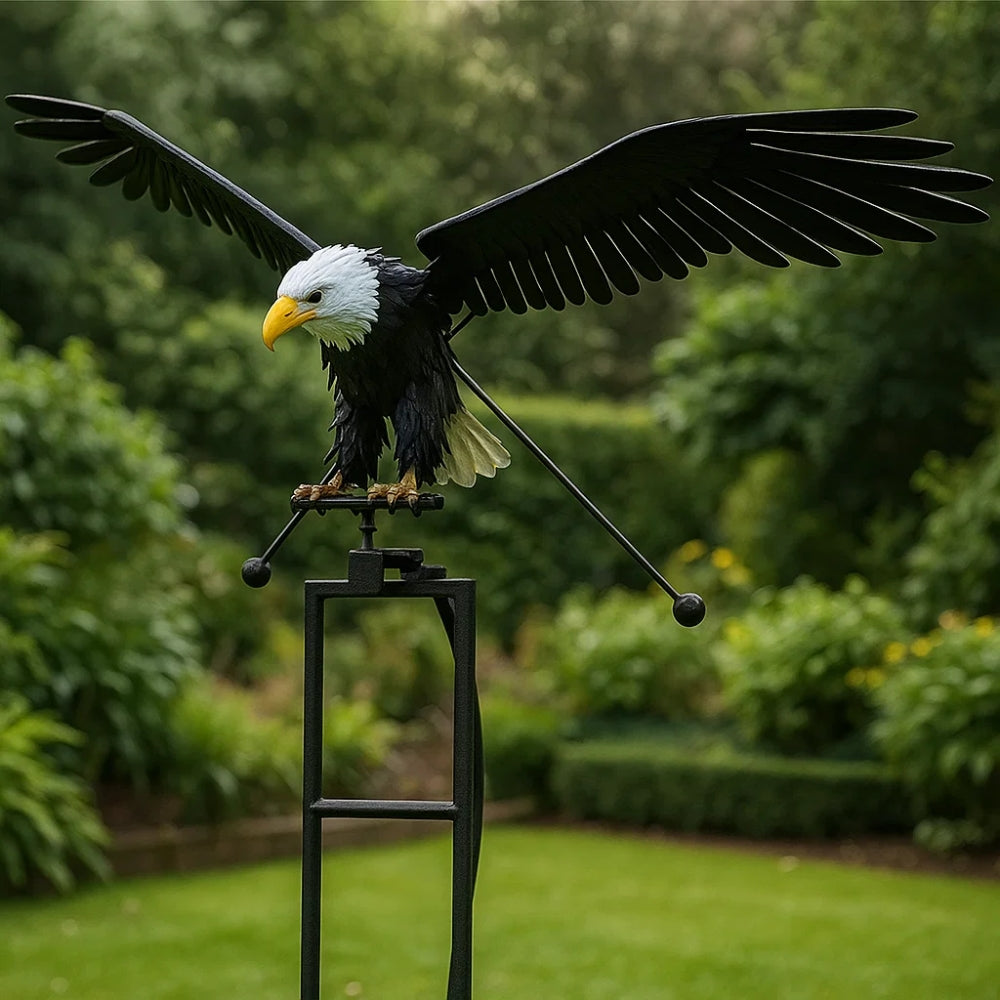 Dynamic Metal Garden Sculpture with Wings
