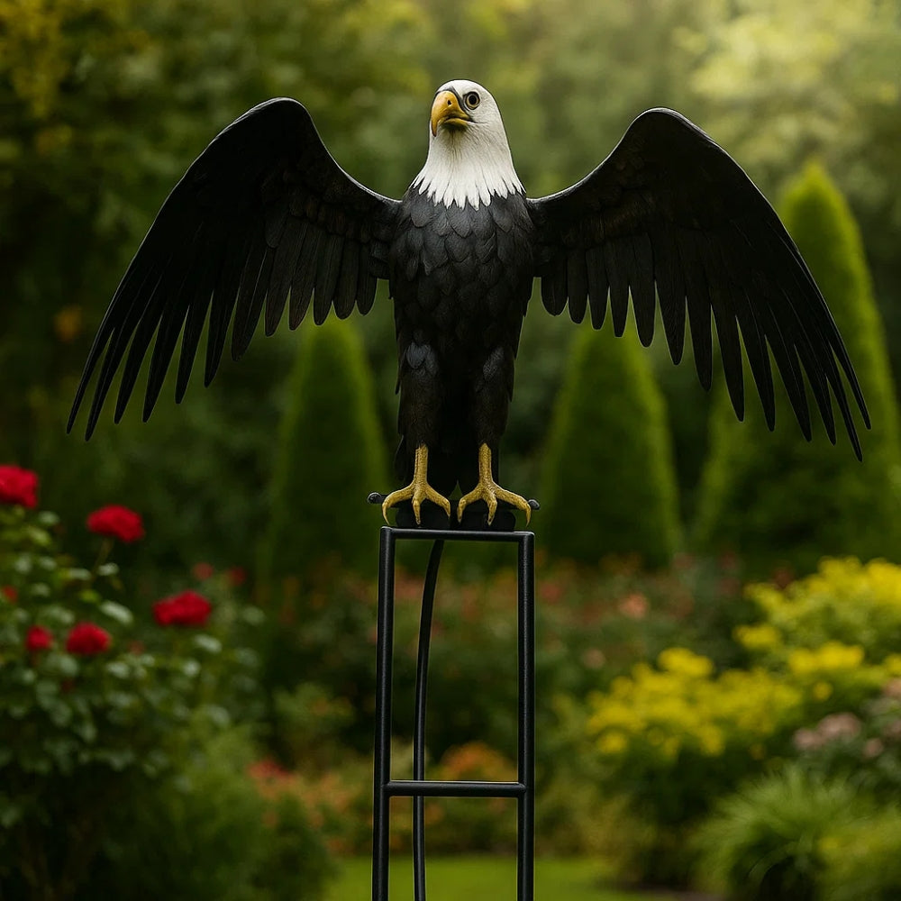 Dynamic Metal Garden Sculpture with Wings