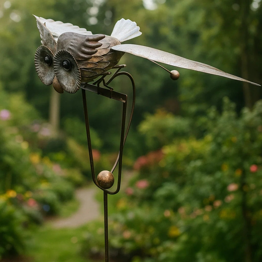 Dynamic Metal Garden Sculpture with Wings