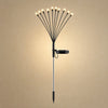 Piquet solaire de jardin a dix lucioles sur tiges souples, acier inoxydable et panneau solaire orientable