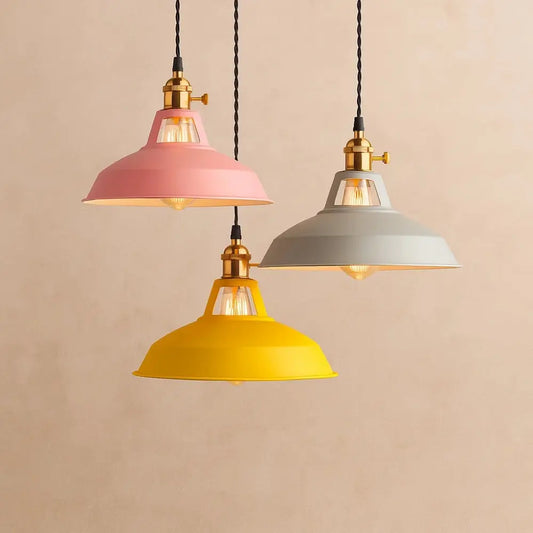 Suspension Luminaire Industriel <br> Éclat Rétro Pastel | Luminor | Delvanie