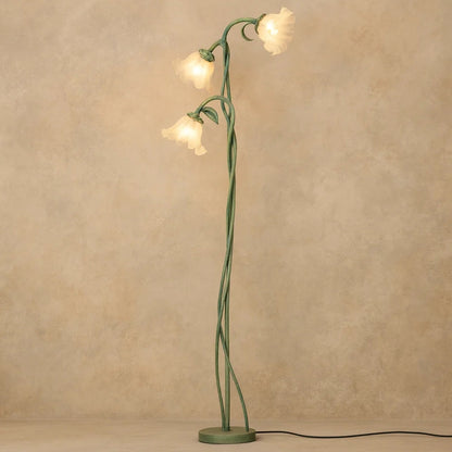 Lampadaire Fleur - Bouquet Calla Lumineux | Florélys - 3 têtes Ø 20cm x H 170cm / Lumière 3 couleurs |   Delvanie