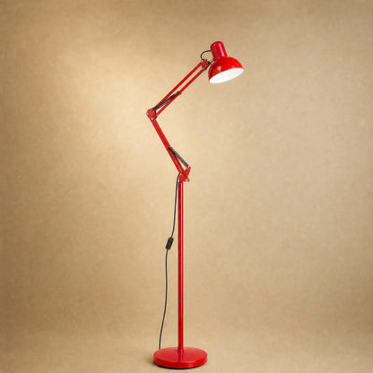 Lampadaire liseuse à bras articulé, coloris rouge laqué | Delvanie