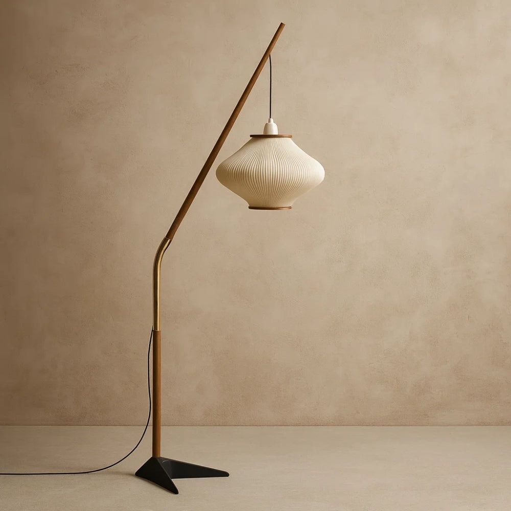 Lampadaire Moderne Sur Pied - Courbe Bois Médiévale | Eldoryn - 3 lumières interchangeables |   Delvanie