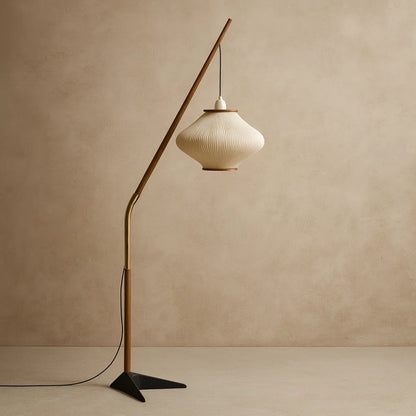 Lampadaire Moderne Sur Pied - Courbe Bois Médiévale | Eldoryn - 3 lumières interchangeables |   Delvanie