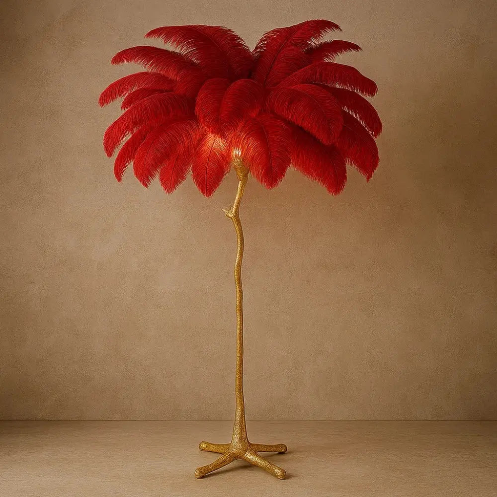 Lampadaire Plume - Plumes d'Autruche Opulentes | Ostrélys -  |   Delvanie