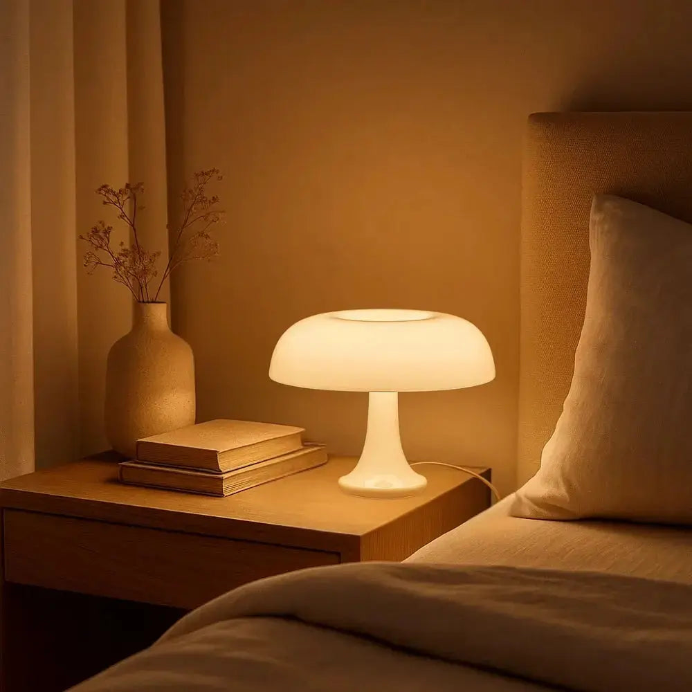 Lampe Champignon Blanche <br> Éclat Pur | Silvora -  |   Delvanie