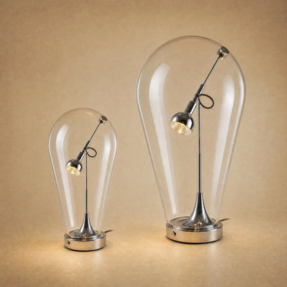 Les deux tailles de la lampe chromée côte à côte, Ø 17 et Ø 25 cm | Delvanie