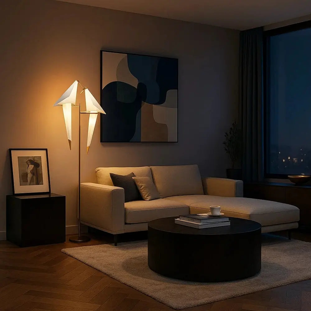 Lampe Design <br> La lumière perchée | Origami | Delvanie