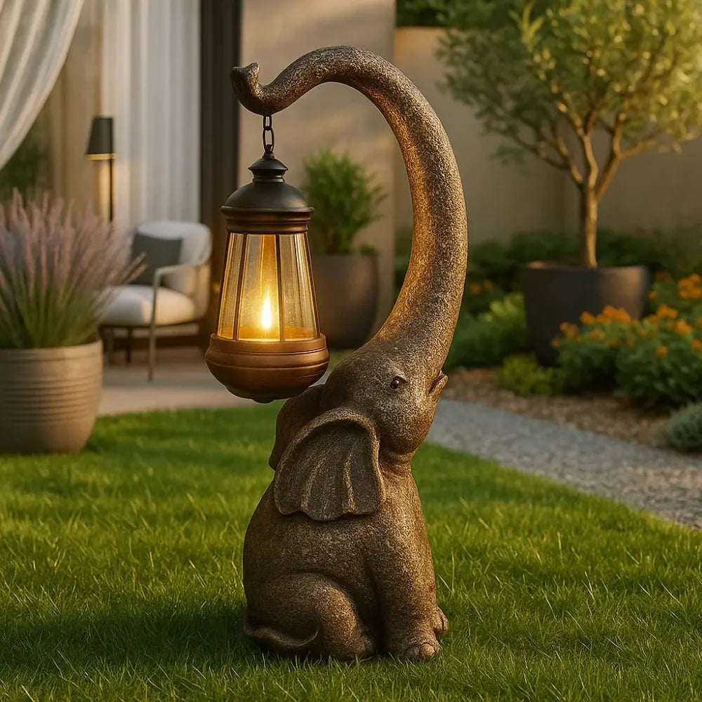 Lampe Extérieure Solaire <br> Charme d'Éléphant | Jumbo | Delvanie