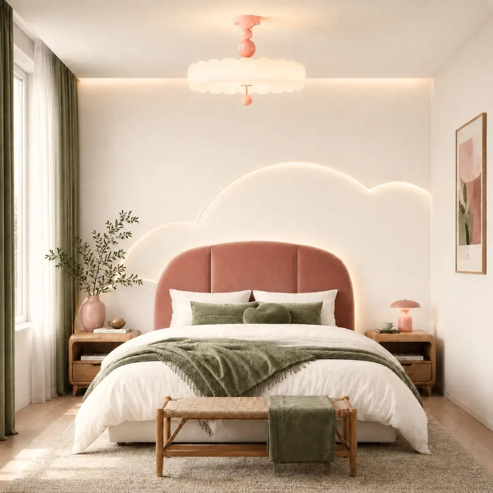 Lampe Plafonnier LED - Nuage Crème Doux | Nuvella -  Luminaire plafonnier Delvanie