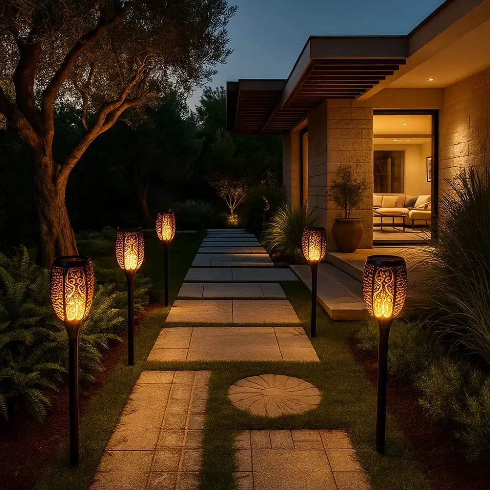 Lampe Solaire Extérieure <br> Lumière Vacillante | SolarFlame | Delvanie