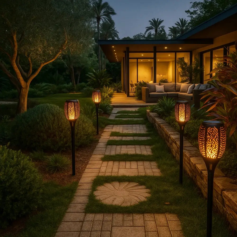 Lampe Solaire Extérieure <br> Lumière Vacillante | SolarFlame | Delvanie