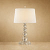 Lampe de chevet cristal Perlanya, boules de cristal graduées, hauteur 60 cm | Delvanie