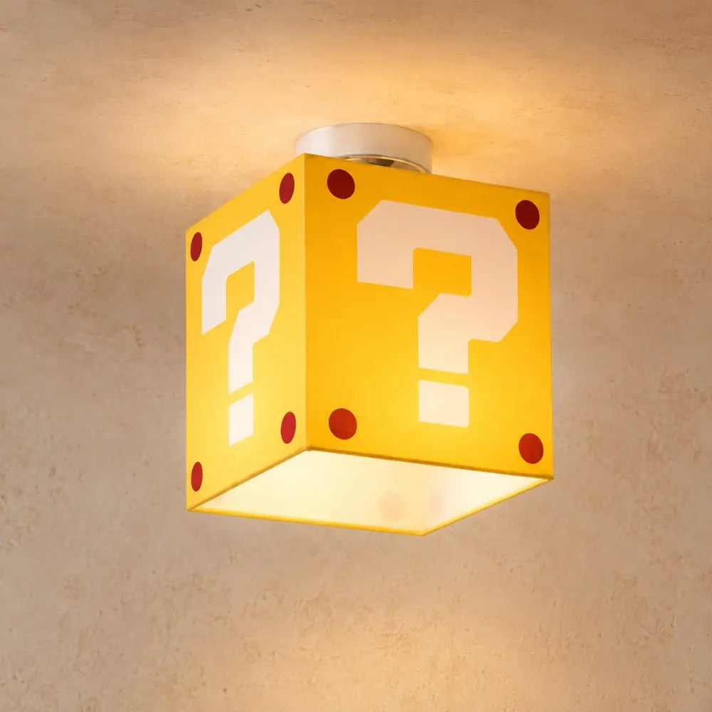 Lampe de Plafond - Cube Ludique Jaune | Quéria -  Luminaire plafonnier Delvanie