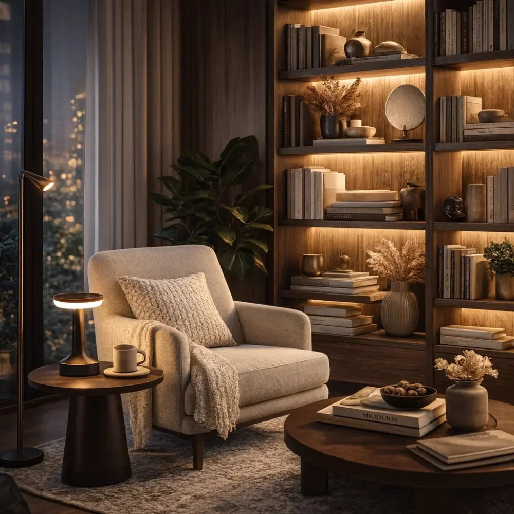 Lampe de Table LED - Halo Tactile Moderne | Lunarya -  |   Delvanie